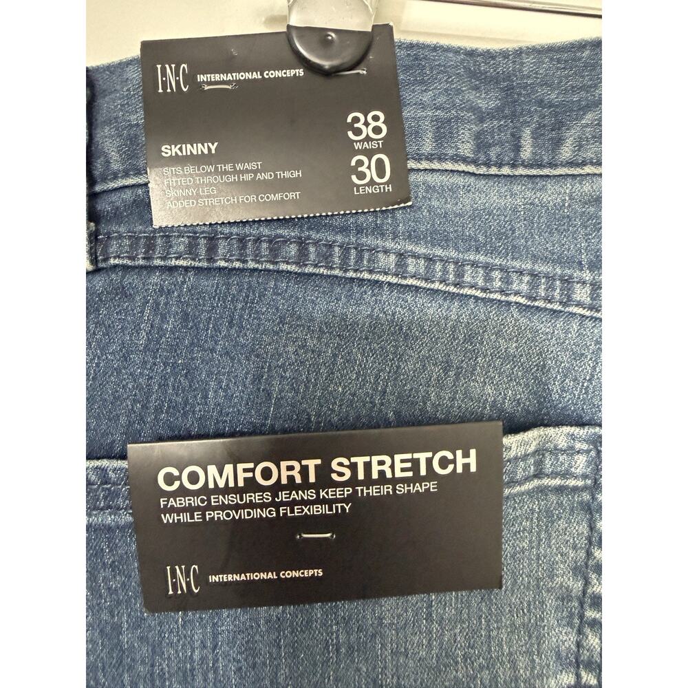 NWT I.N.C. International Concepts Jeans Skinny Stretch Mid-Rise Blue Size 38x30 - Picture 7 of 14
